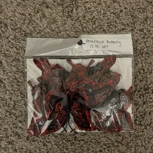 Red Skull Butterfly Decor Set